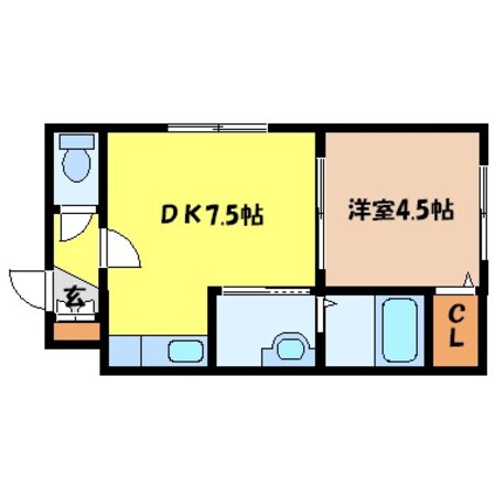 東区役所前駅 徒歩7分 2階の物件間取画像